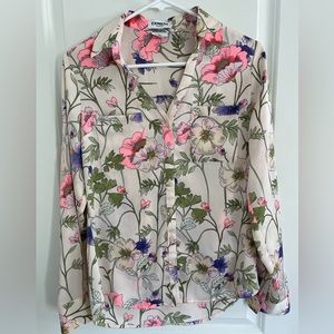 Express Portofino Slim Fit Floral Blouse